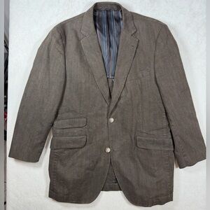 Men's Kroon 38R Cotton Blend Brown Notch Lapel Sport Coat Classic Two-Button